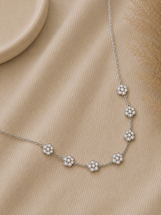 VIOLA - Elegant Flower Zircon Pendant Necklace