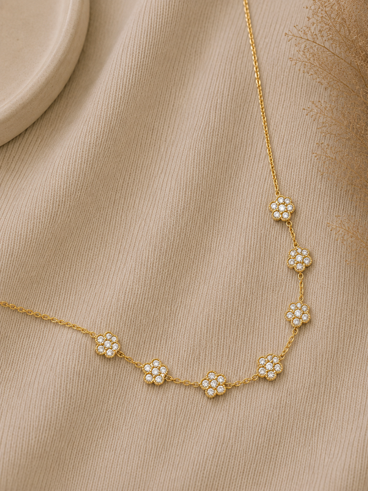 VIOLA - Elegant Flower Zircon Pendant Necklace
